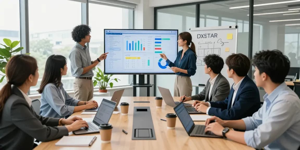 Team collaboration in a modern office illustrating IDXSTAR's innovative strategies.