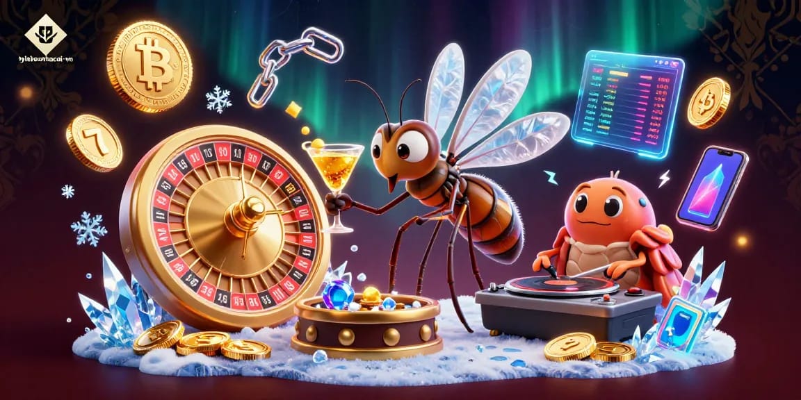 Spin the golden roulette wheel with tylekeonhacai-vn in a vibrant casino scene filled with crypto collectibles.