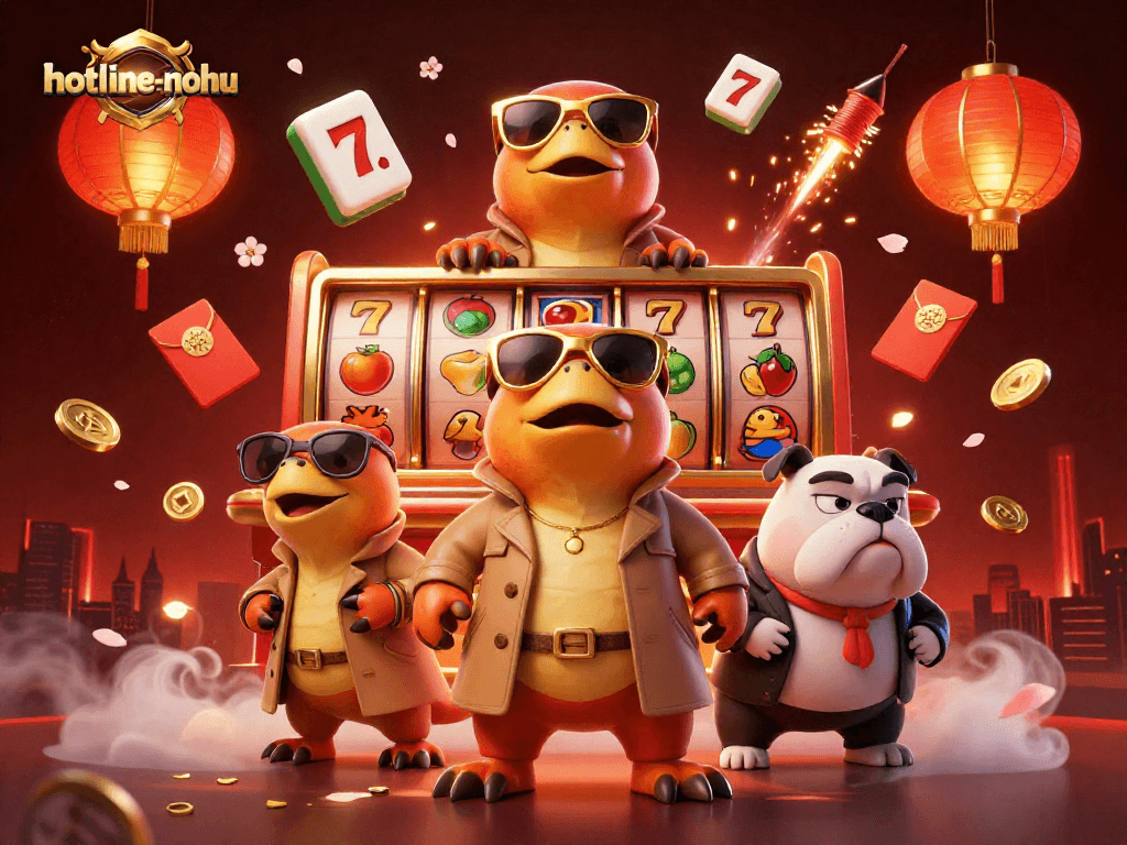 Engage in thrilling action at hotline-nohu with animated raptors entering a VIP casino.