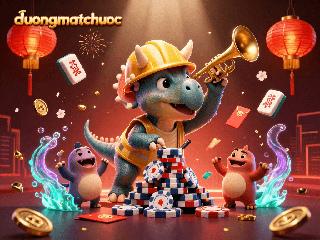 Engage with duongmatchuoc in an exciting online Mahjong-inspired illustration featuring casino elements.