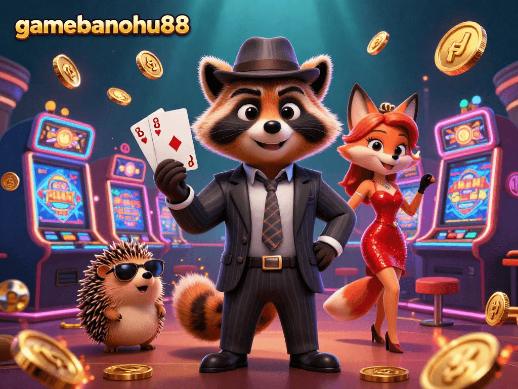 Experience thrilling wins at gamebainohu88 with vibrant animated casino characters and dynamic gaming action.