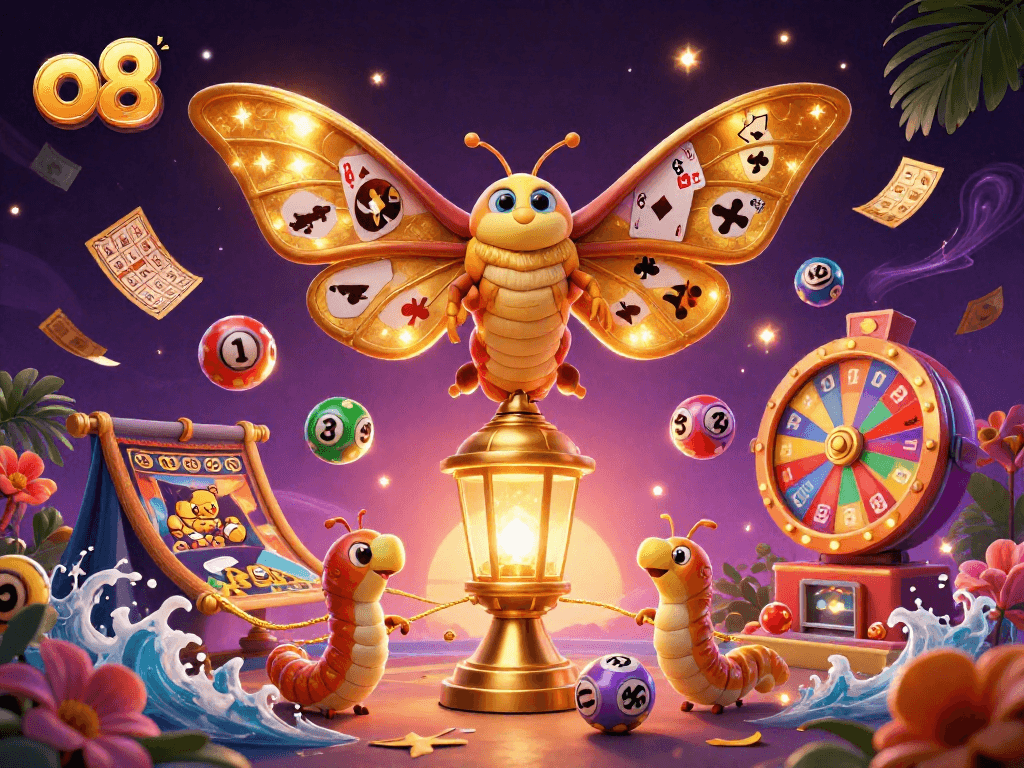 Engage with exhilarating casino gaming at o8, featuring vibrant lottery balls and immersive scenes.