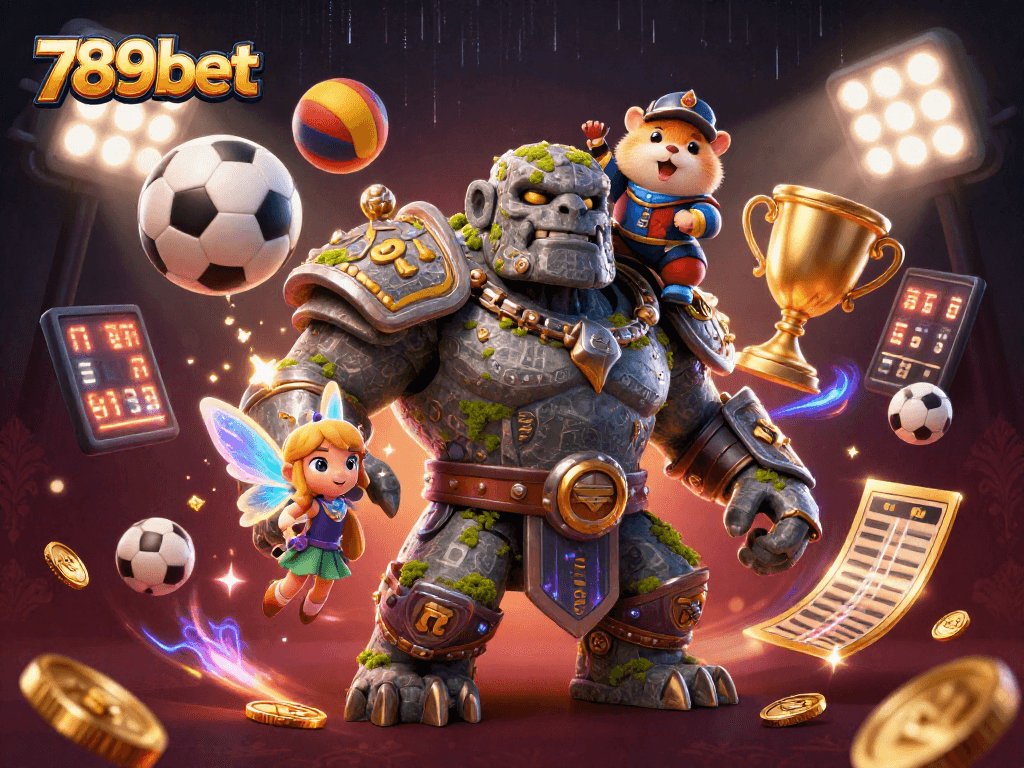 Engage in thrilling gameplay at 789bet with vibrant characters in a dynamic casino-themed scene.