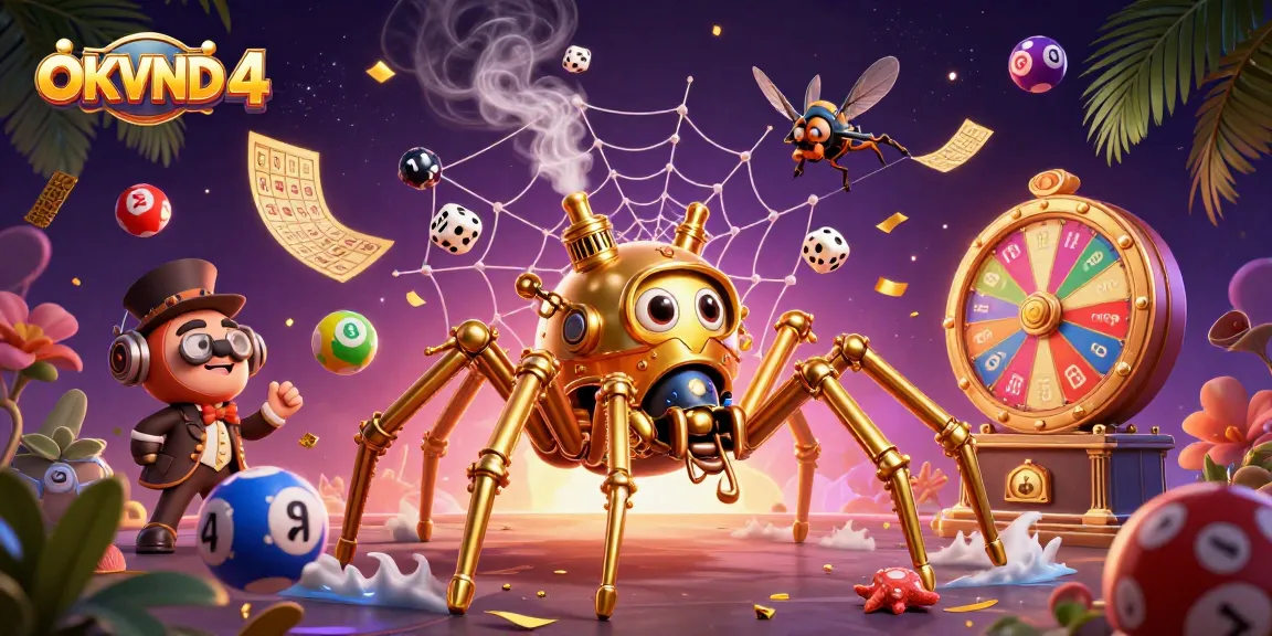 Engage in thrilling gaming adventures with OKVND 4 at a vibrant casino illustration.