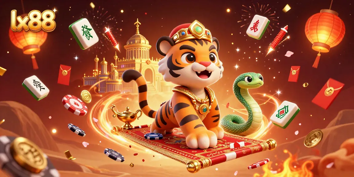 Experience luxury gaming with lx88's vibrant 3D Arabian Nights-themed casino scene.