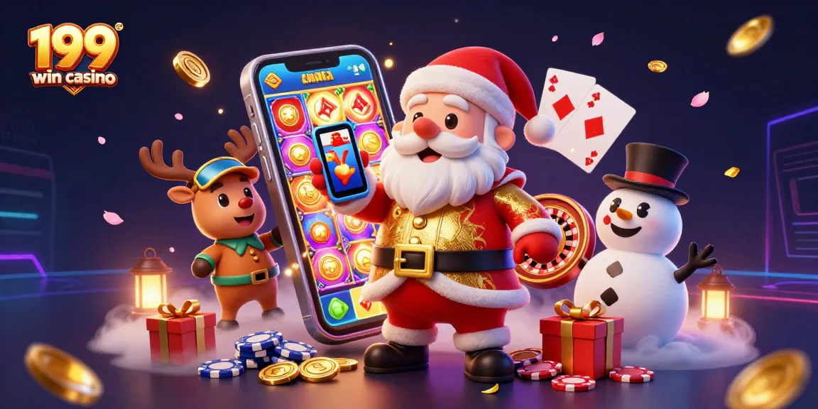 Spin and win at 199 win casino with festive characters enjoying slots and excitement!