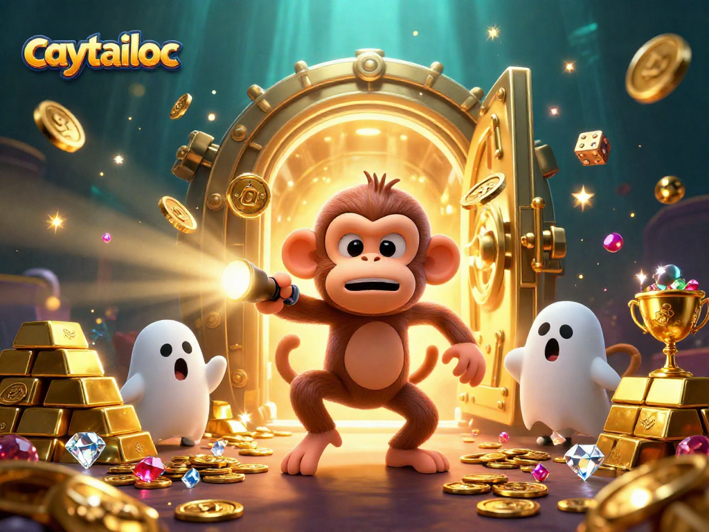 Experience the excitement of caytailoc with a vibrant, engaging scene packed with animated casino treasures.