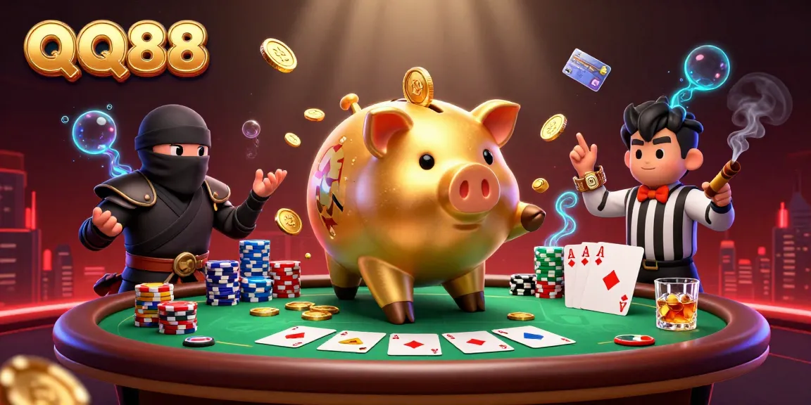 Experience thrilling gameplay with QQ88 at a vibrant casino scene full of action and rewards.