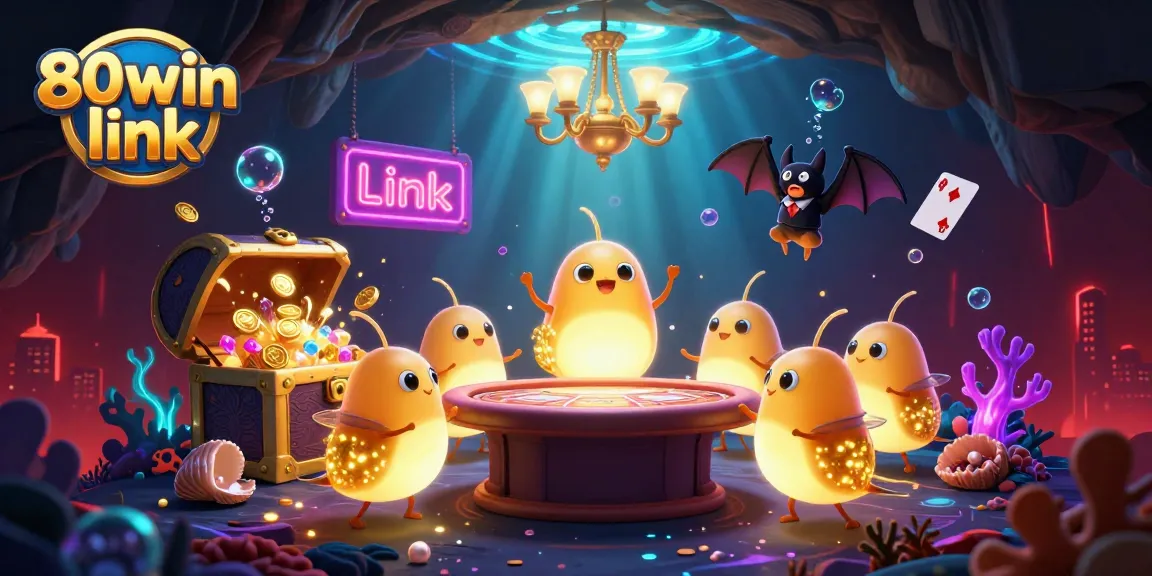 Experience thrilling games at 80win link with dazzling glowworms lighting up a vibrant casino.