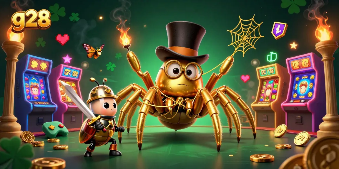 Engage with g28's thrilling slot adventure featuring a golden tarantula and brave beetle knight.
