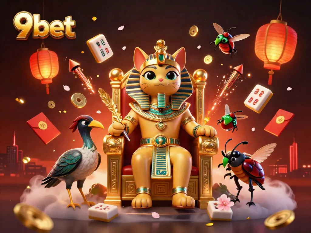 Experience exciting online gaming at 9bet with vibrant casino elements and characters.