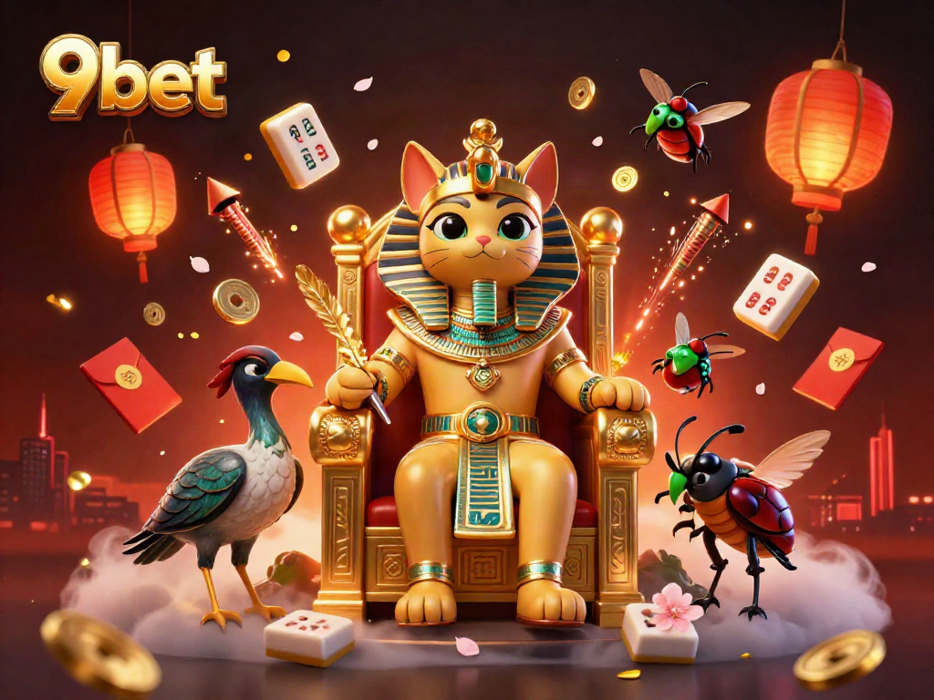Experience exciting online gaming at 9bet with vibrant casino elements and characters.
