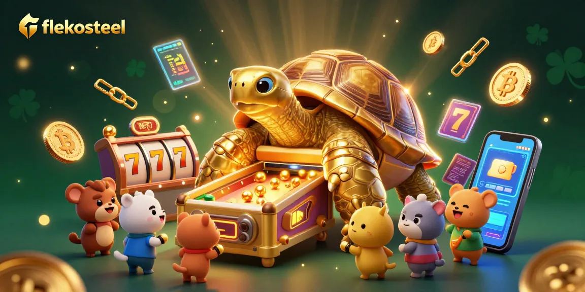 Experience winning thrills with flekosteel in this vibrant casino-themed scene.