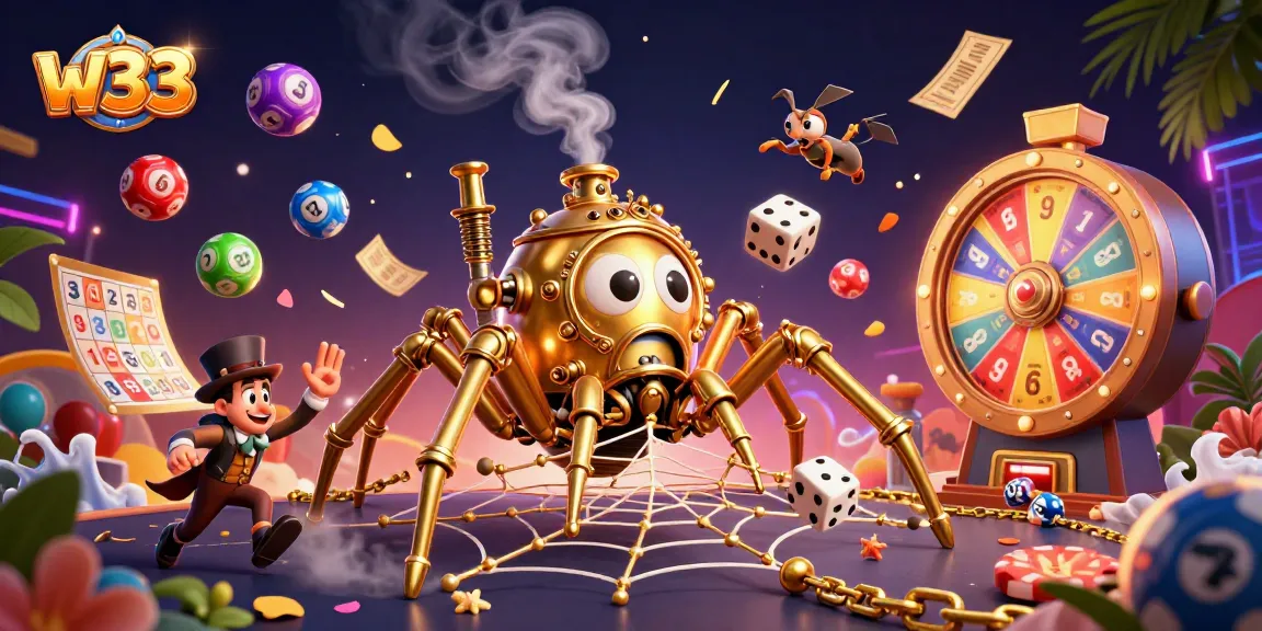 Engage thrillingly with w33 in this dynamic 3D casino scene packed with steampunk charm.