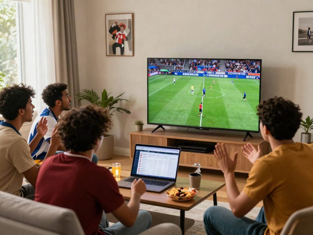 Socolive viewers engaging in a lively football match experience at home.