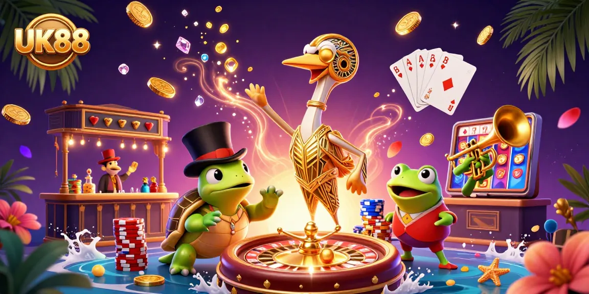 Experience thrilling gameplay with UK88, where sparkling gems and coins enhance your betting adventure.