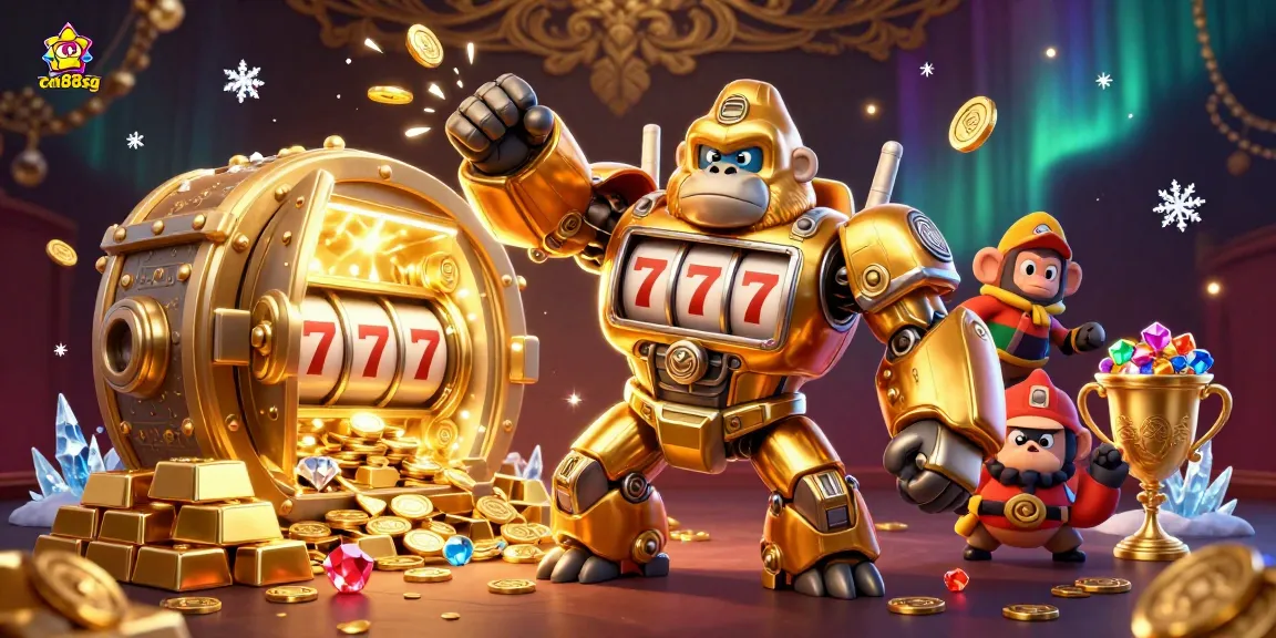 Experience thrilling gameplay with cm88sg's dynamic 3D casino illustration showcasing vibrant gaming elements.