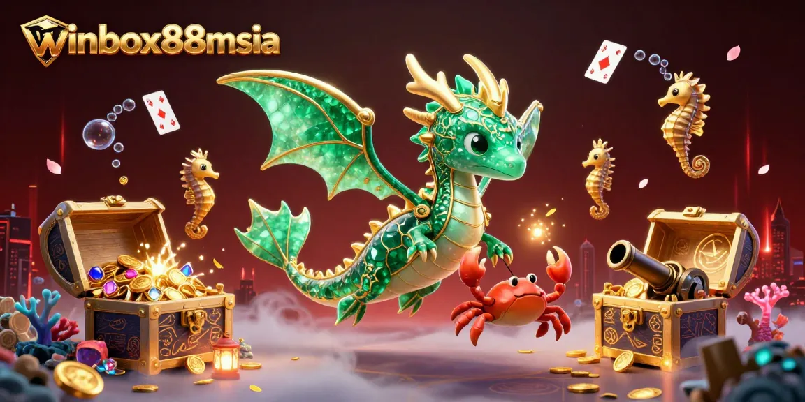 Experience thrilling wins at winbox88msia with a vibrant underwater scene showcasing detailed casino elements.