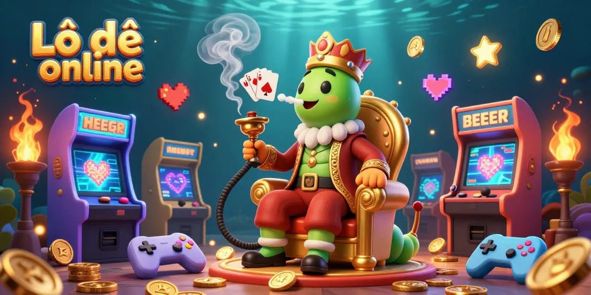 Lô đề online captures the excitement of online gambling with vibrant characters and engaging arcade elements.