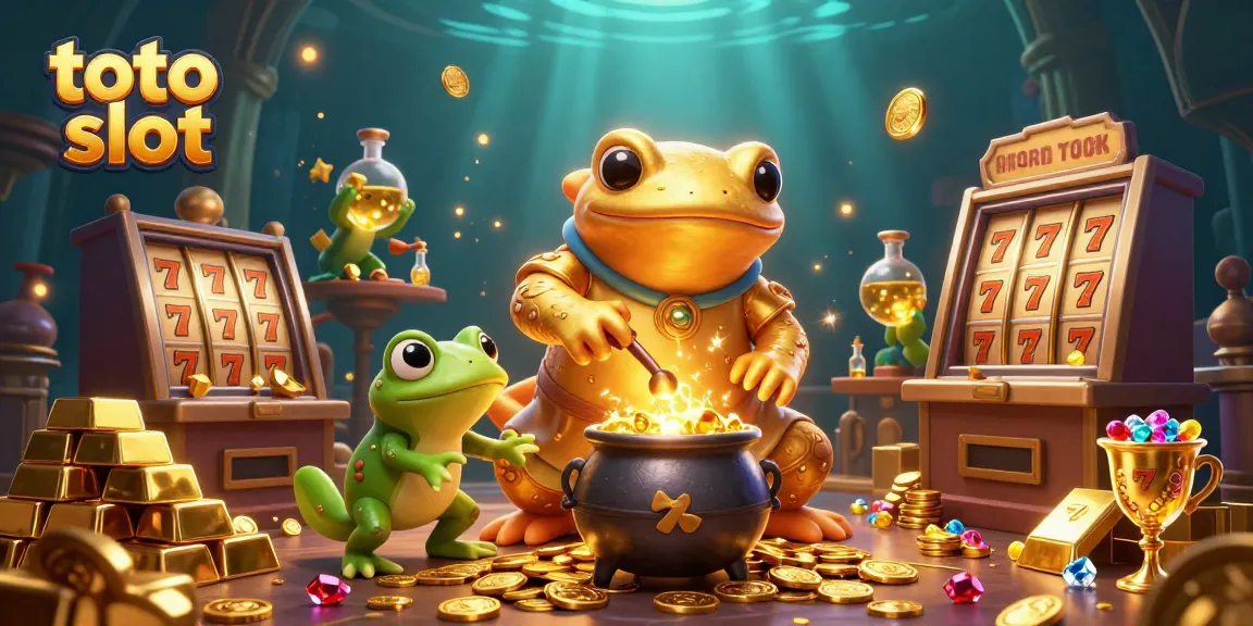 Experience the thrill of toto slot with a magical 3D scene of alchemists crafting jackpot wins.