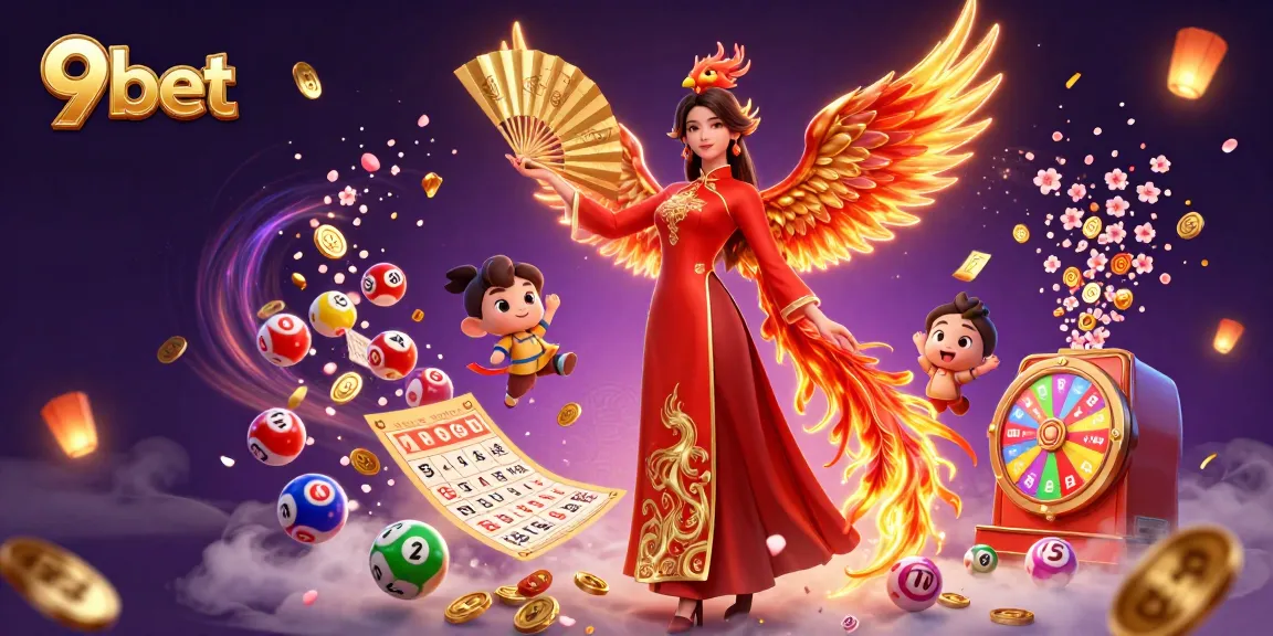 Experience thrilling 9bet lottery action with vibrant characters and dynamic game elements.
