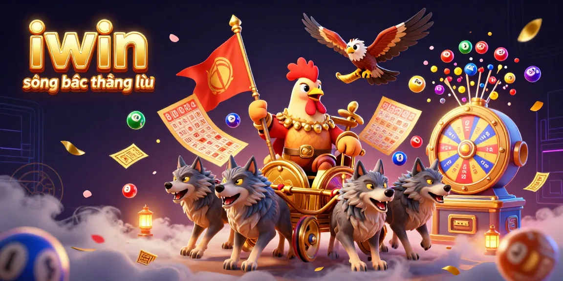 Engage with iwin sòng bạc thượng lưu through a vivid 3D illustration showcasing a rooster warlord in an exhilarating gaming scene.