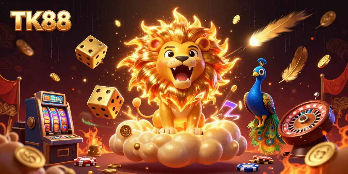 Experience the thrill of TK88 casino action with vibrant cartoon characters and dynamic game elements in an engaging scene.