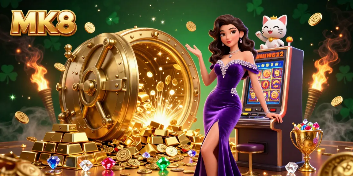 Engage with MK8's vibrant jackpot scene featuring thrilling slots and winning moments for casino players.