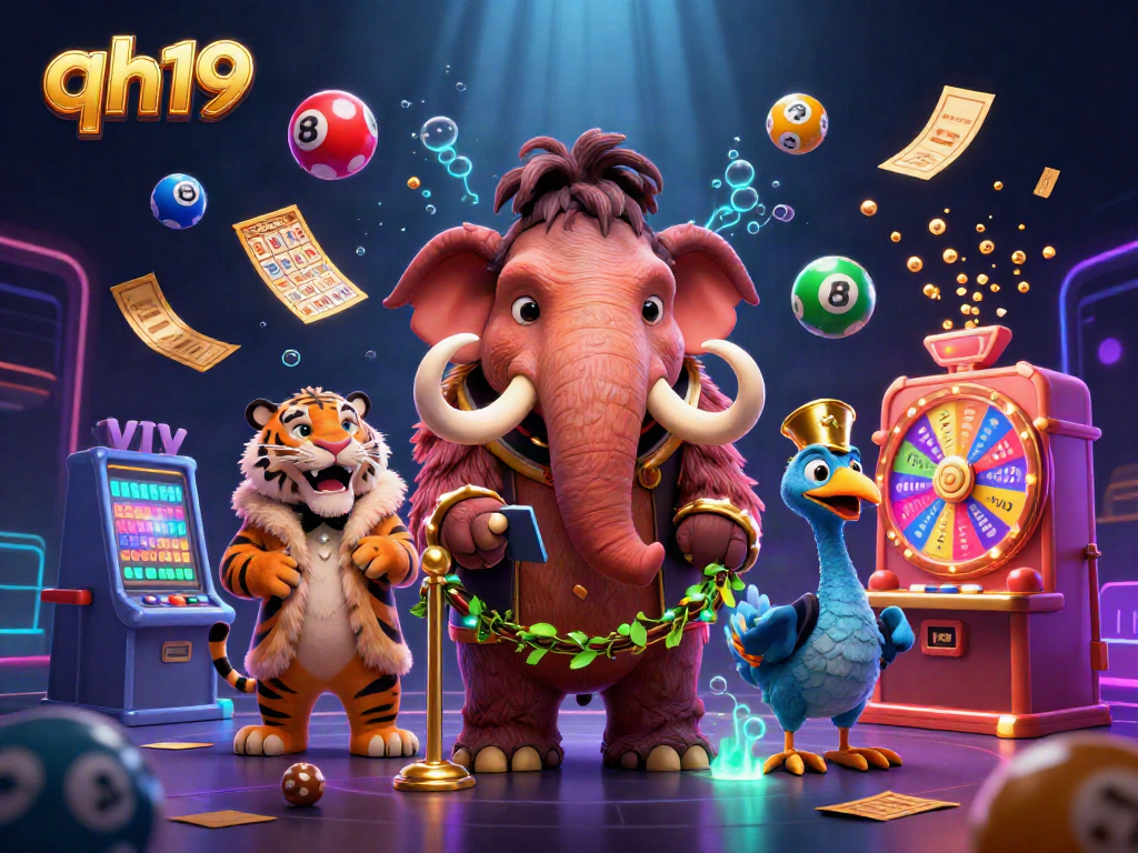 Experience exciting gaming at qh19 with colorful lottery balls and vibrant casino elements.