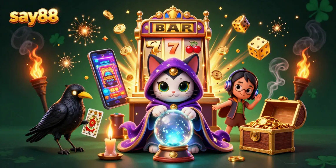 Experience the magic of say88 with a casino-themed scene showcasing vibrant characters and engaging elements.