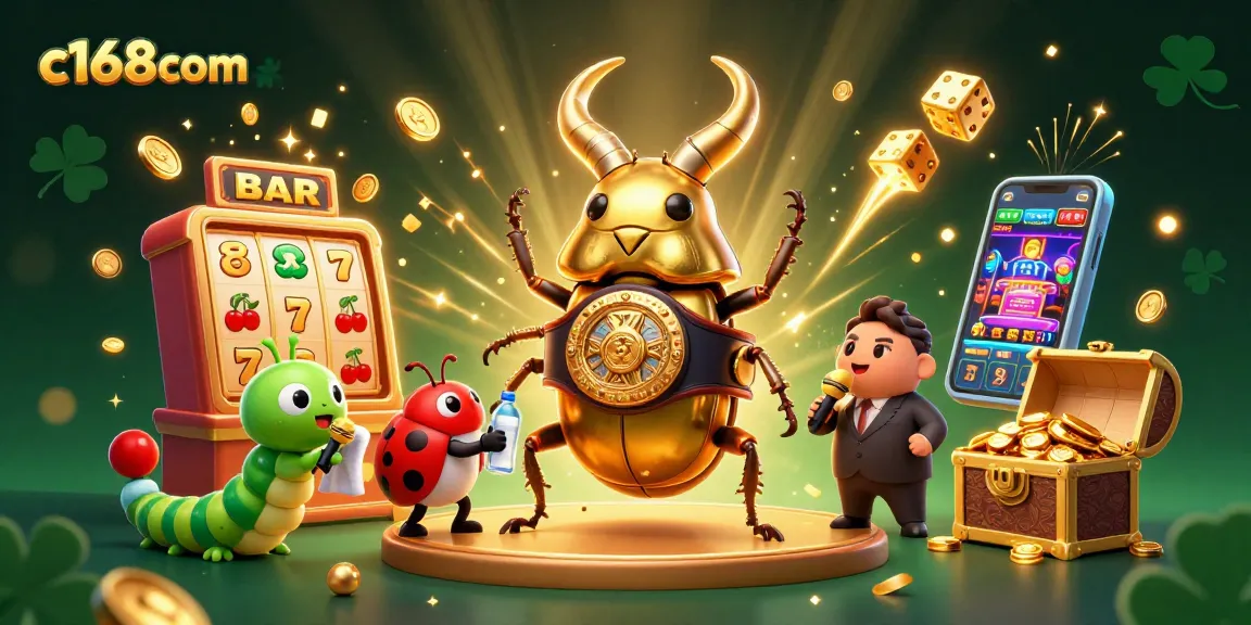 Spin the reels and win big with c168com's vibrant casino illustration featuring a dynamic contest.