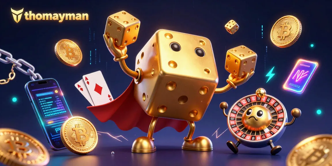 Spin to win big with thomayman in this vibrant 3D casino illustration showcasing dynamic elements.