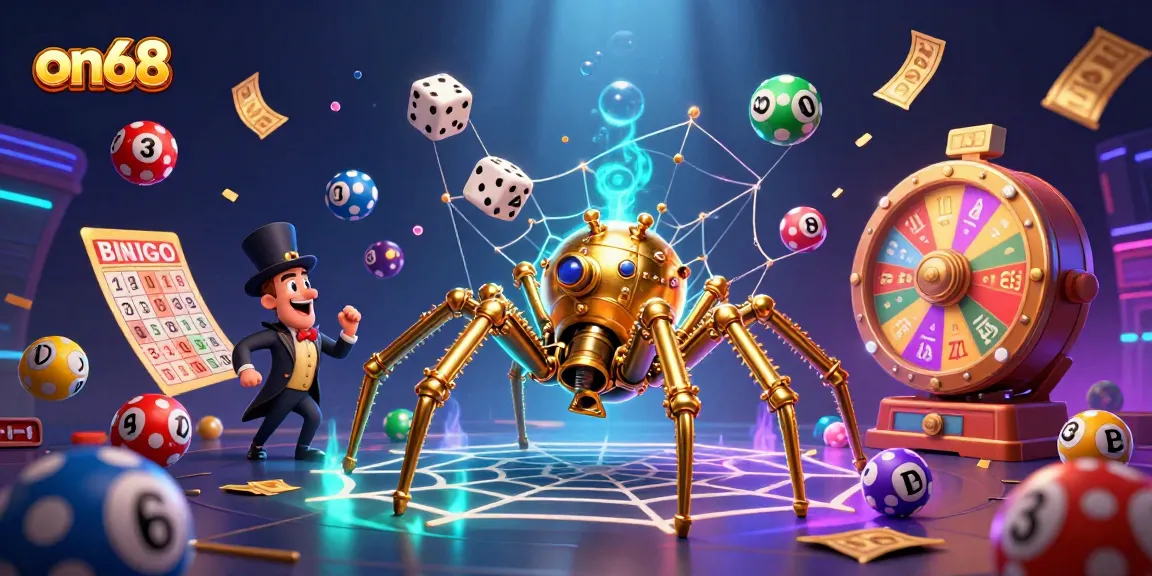 Engage with on68 where a golden spider weaves luck-filled webs in an exciting casino adventure.