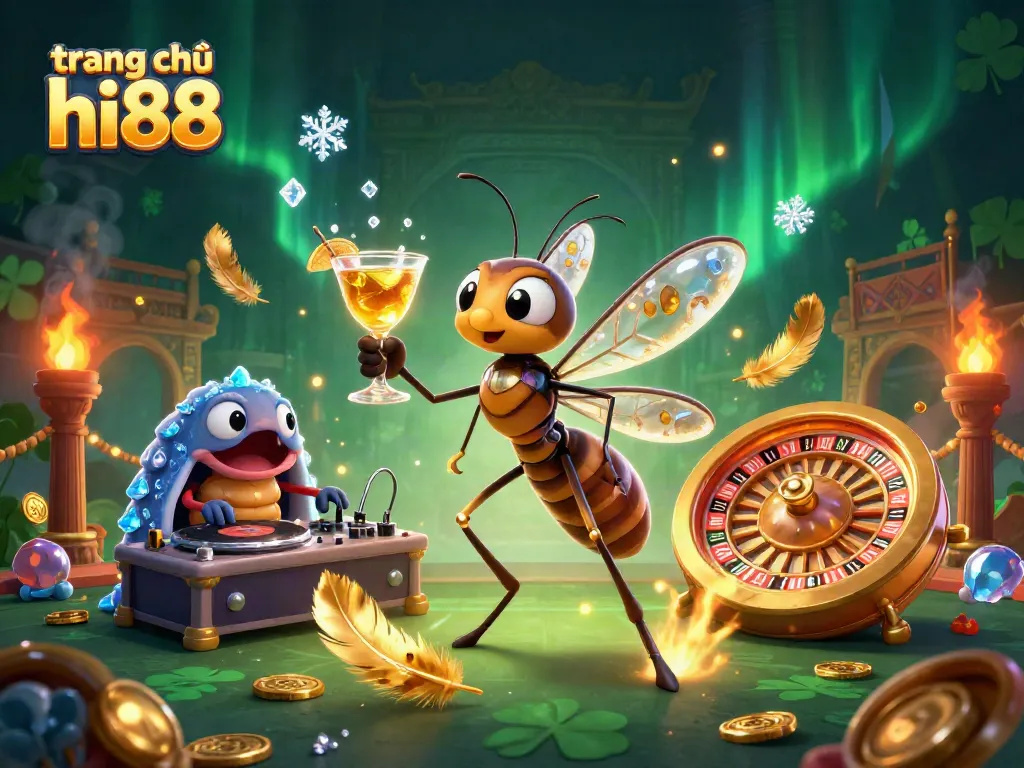 Experience excitement at trang chủ hi88 with thrilling 3D casino illustration featuring unique characters and elements.