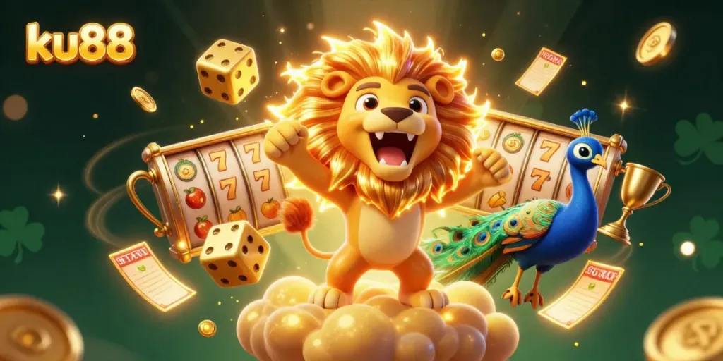 Play exciting slots and jackpots at ku88 with a vibrant casino atmosphere and dynamic elements.