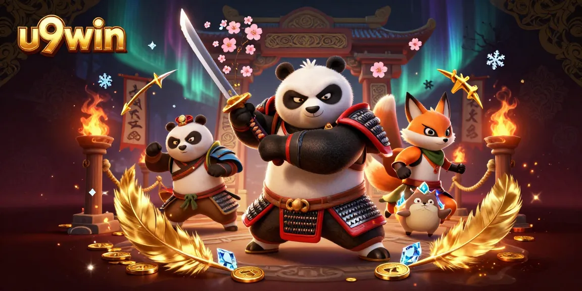 Engage with the exciting world of u9win as the samurai panda battles in an animated casino.