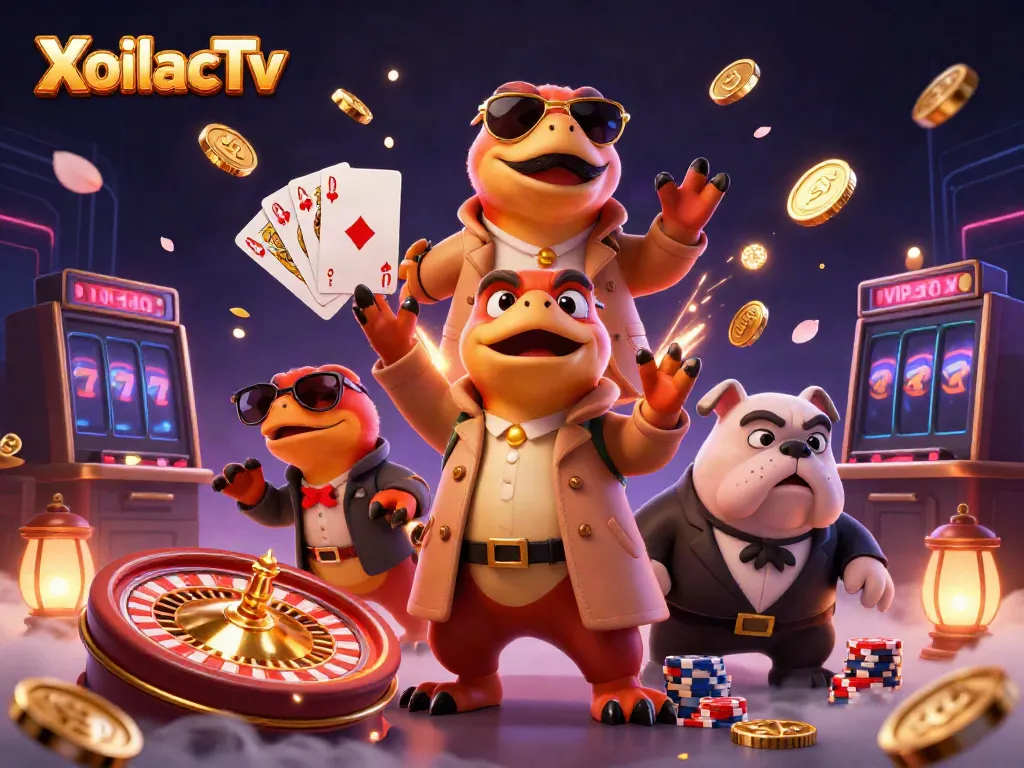 XoilacTv raptors humorously disguised as a tall person entering a VIP casino lounge.