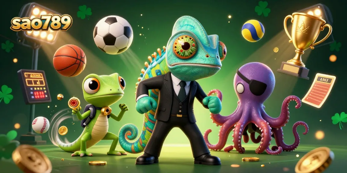Experience thrilling games at sao789 with dynamic sports elements, vibrant characters, and engaging casino atmosphere.