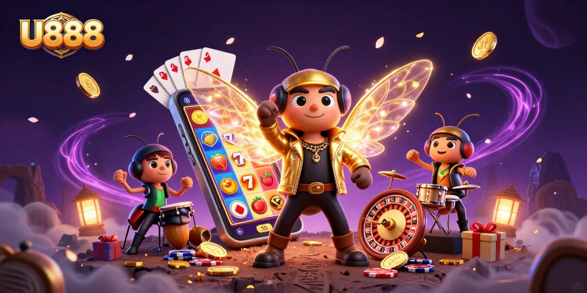 Engage with U888's vibrant casino scene featuring games and golden rewards!