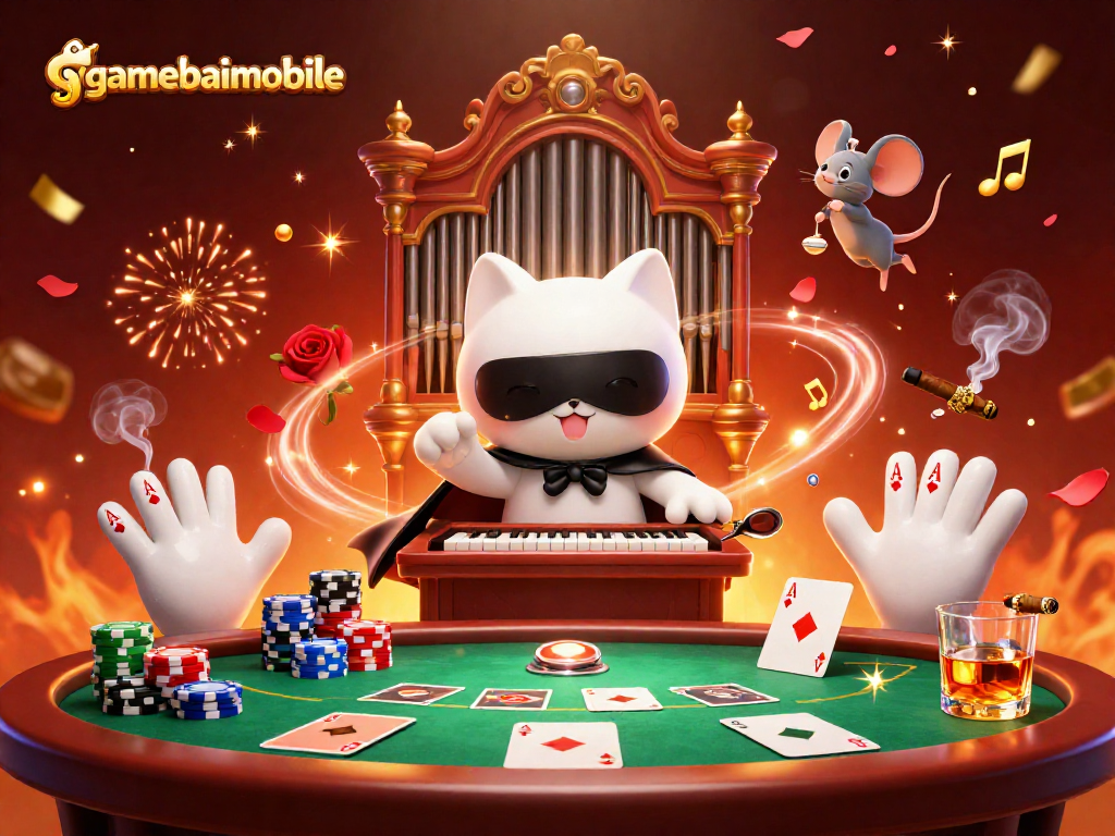 Engage in thrilling gameplay at gamebaimobile with a captivating casino scene featuring dynamic characters and rich detail.