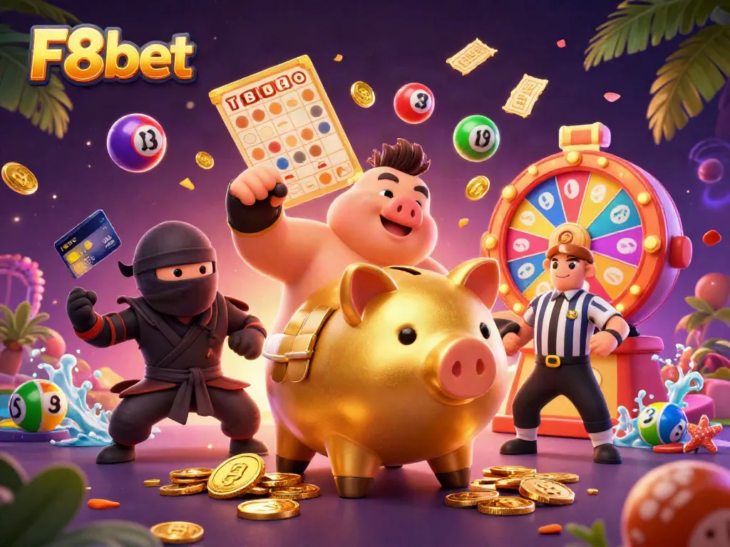 Experience thrilling gameplay at F8bet with dynamic gaming elements and lively illustrations.