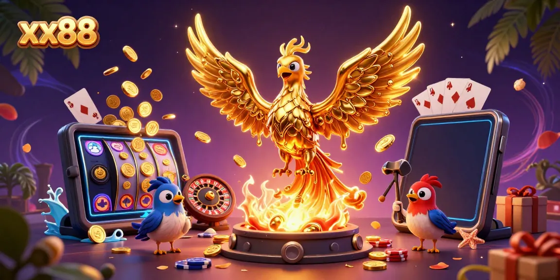 Engage with the winning strategies of xx88 in a vibrant 3D casino scene.