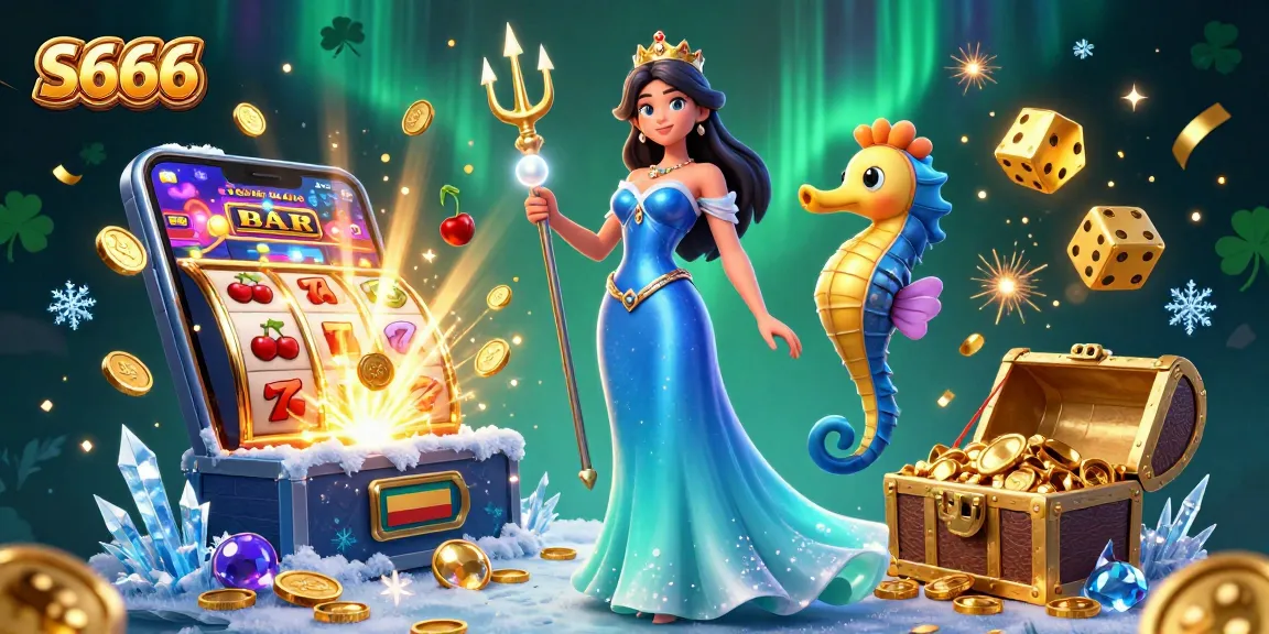 Experience thrilling casino action with S666's vibrant illustration featuring exciting games and a captivating atmosphere.