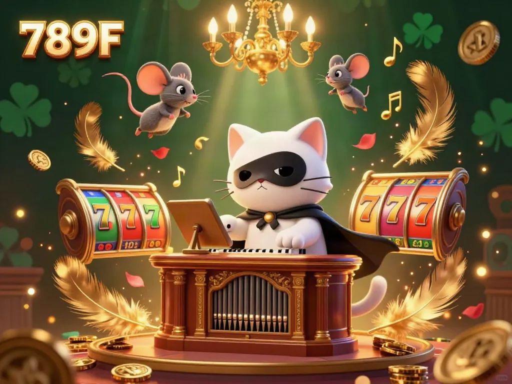 Experience thrilling entertainment with 789F at a luxurious casino filled with vibrant elements and excitement.