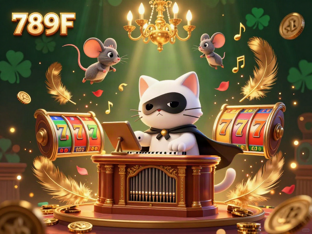 Experience thrilling entertainment with 789F at a luxurious casino filled with vibrant elements and excitement.