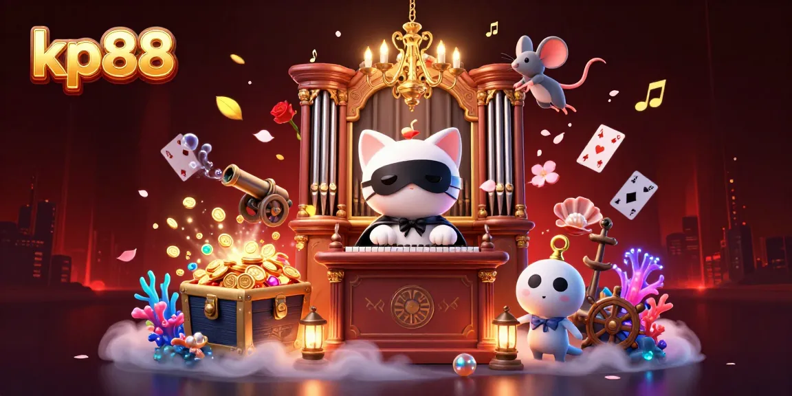 Engage with kp88 for thrilling casino adventures amidst a vibrant 3D illustration of action and excitement.