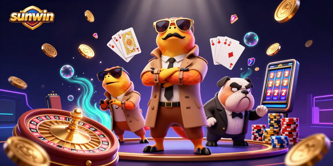 Experience thrilling gaming action at sunwin with raptors in a trench coat entering a VIP casino scene.