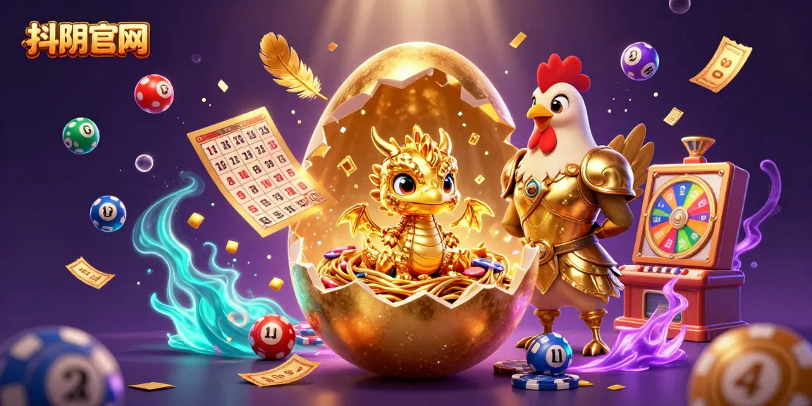 Save big at 抖阴官网 with golden dragon gambling on chips while colorful lottery balls bounce around.