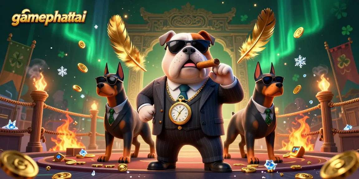 Engage in the thrilling gamephattai adventure featuring a mafia boss bulldog in an extravagant 3D scene.