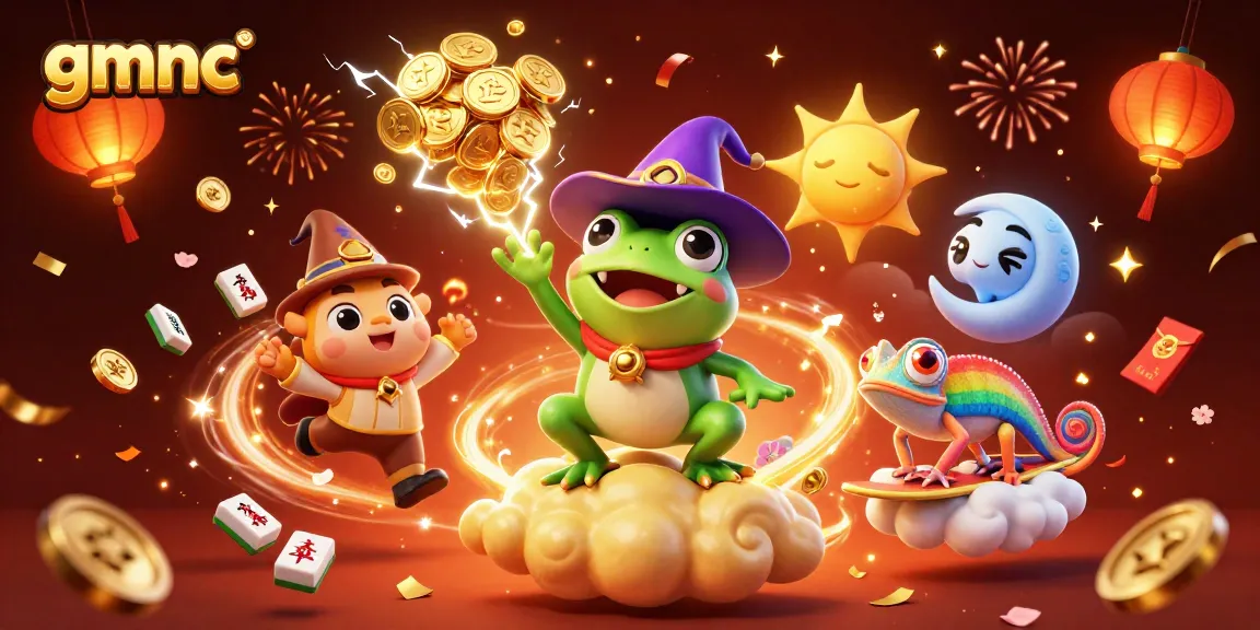 Experience the magic of gmnc as the weather wizard frog conjures golden coins amidst radiant casino elements.